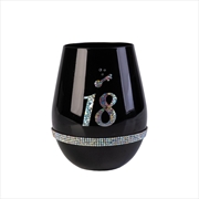 Buy Happy 18th Birthday Black Luxe Stemless Wine Glass