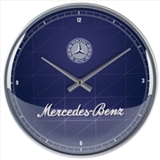 Buy Nostalgic-Art Wall Clock Mercedes-Benz - Silver & Blue 30cm