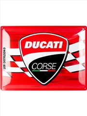 Buy Nostalgic-Art Large Sign Ducati Corse - Logo Racing Flag 30x40x0.5cm