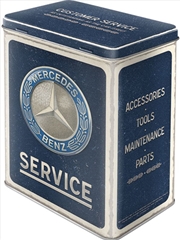 Buy Nostalgic-Art Tin Storage Box Large Mercedes-Benz - Service Embem Blue 10x14x20cm