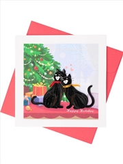 Buy Quilled Greeting Card Christmas Cats Tree 15x15cm