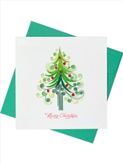 Buy Quilled Greeting Card Merry Christmas Tree 15x15cm