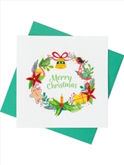 Buy Quilled Greeting Card Merry Christmas Wreath 15x15cm