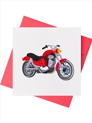 Buy Quilled Greeting Card Motorbike Red 15x15cm