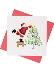 Buy Quilled Greeting Card Santa & Christmas Tree 5x15cm