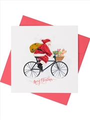 Buy Quilled Greeting Card Santa on Bike 15x15cm
