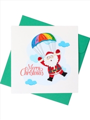 Buy Quilled Greeting Card Santa with Parachute 15x15cm