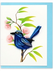 Buy Quilled Mini Greeting Card Blue Wren 8.5x6.4cm