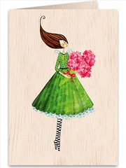 Buy Wooden Greeting Card Flowers 11x16cm