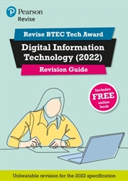 Buy Pearson REVISE BTEC 2022 Tech Award Digital Information Technology Revision Guide inc online edition