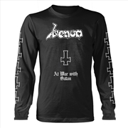 Buy Venom - At War With Satan: White - Black - Medium