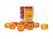 Buy Chessex Gemini 16mm D6 Translucent Red-Yellow/gold Dice Block (12 dice)