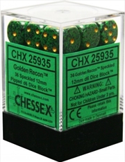 Buy Chessex Speckled 12mm D6 Golden Recon Dice Block (36 dice)