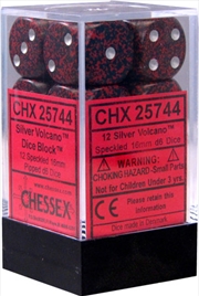 Buy Chessex Speckled 16mm D6 Silver Volcano Dice Block (12 dice)