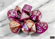 Buy Chessex Lab Dice Polyhedral 7-Dice Set Gemini Copper-Purple/white (with bonus die)