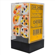 Buy Chessex: Brush Sunrise/Black 16mm D6 Dice Block (12 Dice)