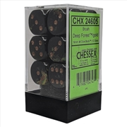 Buy Chessex: Brush Deep Forest/Gold 16mm D6 Dice Block (12 Dice)