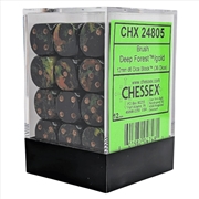 Buy Chessex: Brush Deep Forest/Gold 12mm D6 Dice Block (36 Dice)