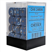 Buy Chessex: Brush Wavebreak/Gold 12mm D6 Dice Block (36 Dice)