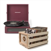 Buy Crosley Voyager Bluetooth Portable Turntable + Bundled Record Storage Crate - Burgundy