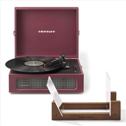 Buy Crosley Voyager Bluetooth Portable Turntable + Bundled Crosley Record Storage Display Stand - Burgun
