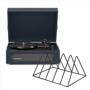 Buy Crosley Voyager Bluetooth Portable Turntable + Gadhouse Vinyl Rack Bundle - Navy