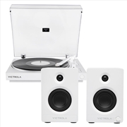 Buy Victrola Automatic Turntable + Victrola Tempo Bookshelf Speakers Bundle - White