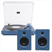 Buy Victrola Automatic Turntable + Victrola Tempo Bookshelf Speakers Bundle - Blue