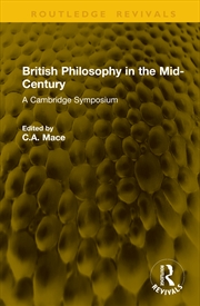 Buy British Philosophy in the Mid-Century