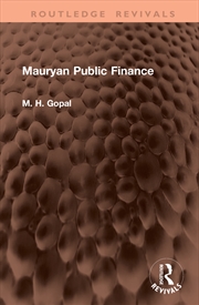 Buy Mauryan Public Finance