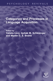 Buy Categories and Processes in Language Acquisition