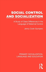 Buy Social Control and Socialization