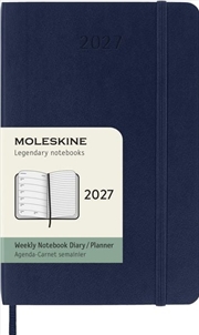 Buy Moleskine Classic 12 Month 2027 Weekly, Soft Cover, Pocket (3.5" x 5.5"), Sapphire Blue, 144 pages