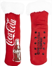 Buy Coca Cola - Vintage Bottle - Fuzzy Women's Sherpa Non-Slip Grippers