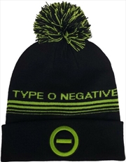 Buy Type O Negative - Embroidered Logo - Knit Pom Hat - Jacquard Band Name Black/Green