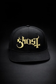 Buy Ghost - 3D Logo Metallic Gold - 6 Panel Flatbill Snapback Cap - Black