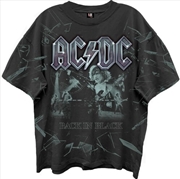 Buy AC/DC - Back In Black Shattered Glass All Over - Giant Vintage - T-shirt - Large - Black