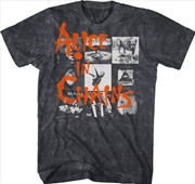 Buy Alice In Chains - Album Covers Collage T-Shirt - Large Black Mineral Wash 