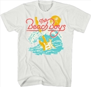 Buy Beach Boys - Surfing Guitar T-Shirt - Medium White