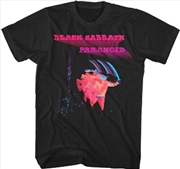 Buy Black Sabbath - Paranoid Album Cover T-shirt - Medium Black