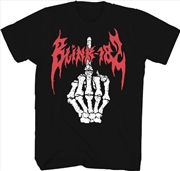 Buy Blink 182 - Skeleton Middle Finger T-Shirt - XL Black