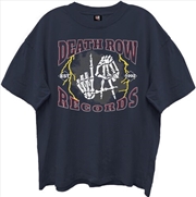 Buy Death Row Records - LA Skeleton Hands - Front & Back Print - Giant Vintage - Medium - Navy