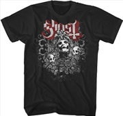 Buy Ghost - Papa Skull Faces T-Shirt - Medium Black 