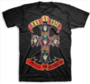 Buy Guns N' Roses - Appetite For Destruction Jumbo Logo T-Shirt - 2XL Black