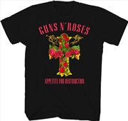 Buy Guns N' Roses - Appetite for Destruction Rose Cross T-Shirt - Medium Black