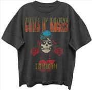 Buy Guns N Roses - UK 1987 Tour - Front & Back Print - Giant Vintage- T-shirt - Extra Large - Black