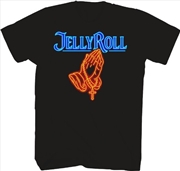 Buy Jelly Roll - Neon Praying Hands T-Shirt - Large Black 