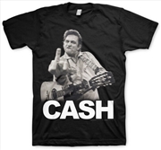 Buy Johnny Cash - The Bird - T-Shirt - Medium (Black)