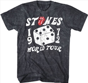 Buy Rolling Stones - 1972 World Tour T-Shirt - Large Black Mineral Wash
