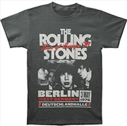 Buy Rolling Stones - Tour of Europe '76 Berlin West Germany T-shirt - Large Charcoal